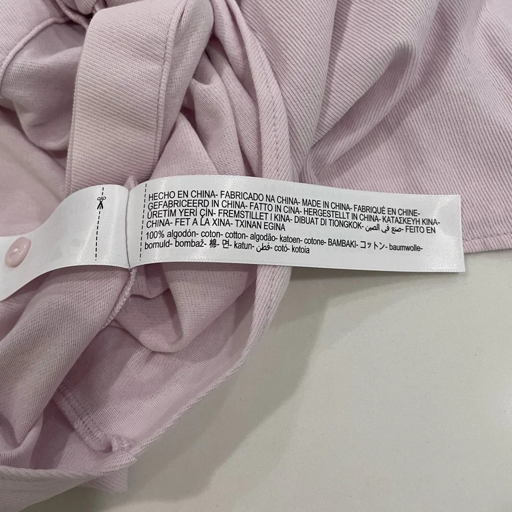 MASSIMO DUTTI pink cropped tie front blouse. Size Small - Picture 5 of 7